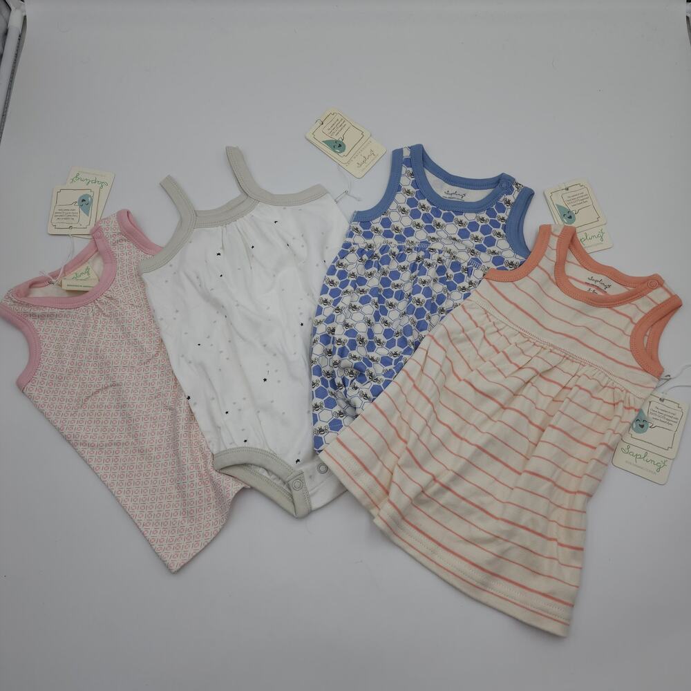 Sapling Bundle of Four Pieces Dress Tank Bubble Suit Bees Stripe Size 3-6 Months